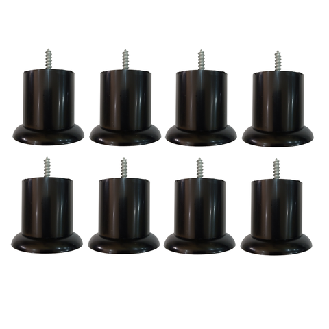Kit 8 Pés Alt 6cm Sb Jade Preto Sofa Poltrona Estofado Etc