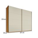 Ver imagem 4 de Guarda-Roupa Casal Hanover 2 Portas 6 Gavetas 100% MDF Flex Peroba/Off White - Mademarques