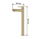 Ver imagem 6 de Torneira de Banheiro Lavabo Madrid Bica Alta Ouro Escovado Goldenx