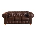 Ver imagem 3 de Conjunto De Sofá 3 Lugares E 2 Poltronas Chesterfield Luís Xv -  Couríssimo Marrom Café