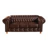 Conjunto De Sofá 3 Lugares E 2 Poltronas Chesterfield Luís Xv -  Couríssimo Marrom Café - 3