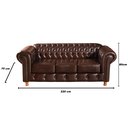 Ver mais imagens de Conjunto De Sofá 3 Lugares E 2 Poltronas Chesterfield Luís Xv -  Couríssimo Marrom Café