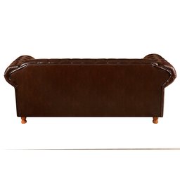 Conjunto De Sofá 3 Lugares E 2 Poltronas Chesterfield Luís Xv -  Couríssimo Marrom Café - 4