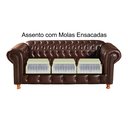 Ver imagem 2 de Conjunto De Sofá 3 Lugares E 2 Poltronas Chesterfield Luís Xv -  Couríssimo Marrom Café