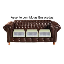 Conjunto De Sofá 3 Lugares E 2 Poltronas Chesterfield Luís Xv -  Couríssimo Marrom Café - 2