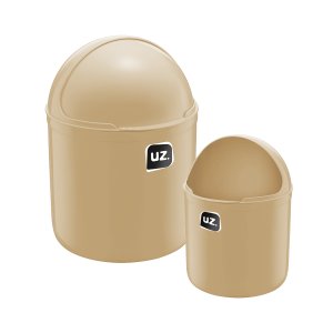Lixeira Cesto de Lixo Pia Cozinha Banheiro 4l com Tampa:capuccino