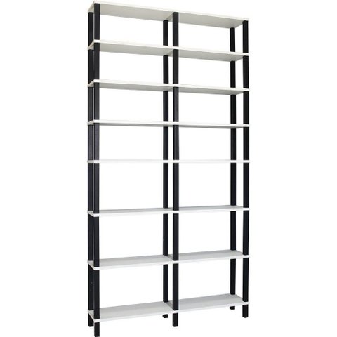 Estante Preta 8 Prateleiras Branca Evolukit 116lx221a