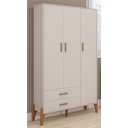 Ver imagem 1 de Roupeiro Infantil Quarto de Bebê Iris Retro - Pés de Madeira:off White