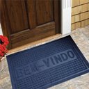 Ver imagem 1 de Capacho Porta Entrada Chao Varanda Jardim Tapete Antiderrapanete Macio Base PVC Casa Luxo Azul