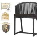 Ver imagem 4 de Mesa com 6 Cadeiras de Jantar Roma 120cm e Noronha em Alumínio Preto Corda Náutica Estofado 9 Trama
