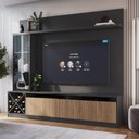 Ver imagem 2 de Kit Rack Ripado com Painel TV Até 60 Polegadas Capri Quiditá Branco Marrom