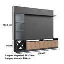 Ver imagem 3 de Kit Rack Ripado com Painel TV Até 60 Polegadas Capri Quiditá Branco Marrom