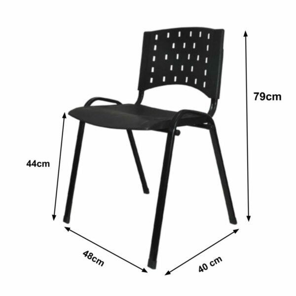 Cadeira Plástica REALPLAST 04 pés-Plástico Preto (Polipropileno) - 5
