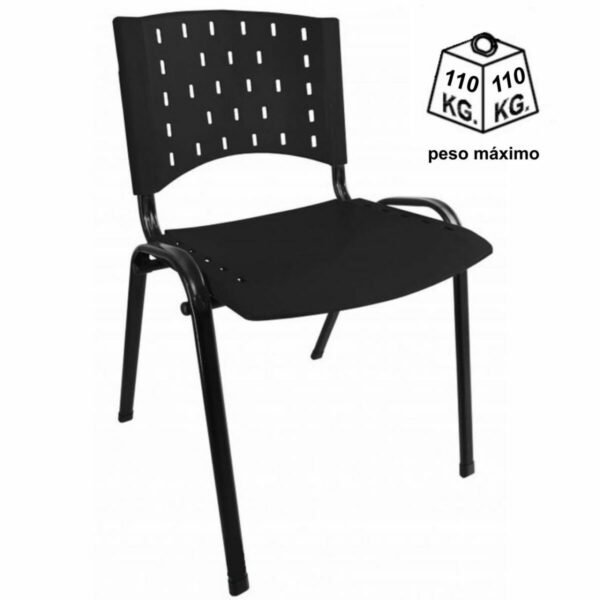 Cadeira Plástica REALPLAST 04 pés-Plástico Preto (Polipropileno) - 3