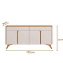Ver imagem 2 de Buffet Aros 4 Portas Pés Madeira Maciça Mavaular Off White - Naturalle