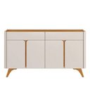 Ver imagem 6 de Buffet Aros 4 Portas Pés Madeira Maciça Mavaular Off White - Naturalle