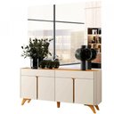 Ver imagem 1 de Buffet Aros 4 Portas Pés Madeira Maciça Mavaular Off White - Naturalle