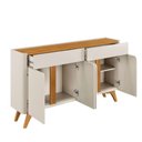 Ver imagem 3 de Buffet Aros 4 Portas Pés Madeira Maciça Mavaular Off White - Naturalle
