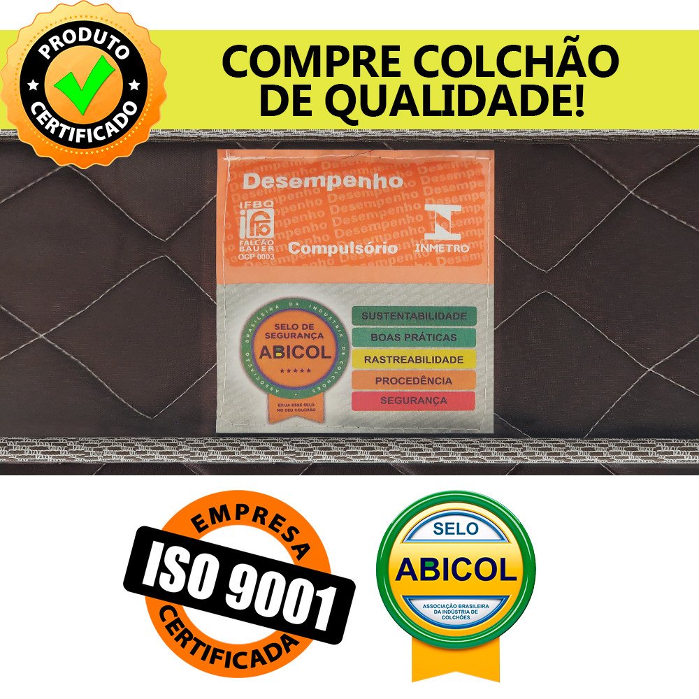 Cama Box Colchão Viúva 100% Espuma Dupla Face Antialérgico 128x188x56cm - BF Colchões - 7
