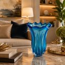 Ver imagem 2 de Vaso em Murano na Cor Azul Claro - 24x14x14cm