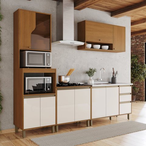 Cozinha Modulada Completa 4 Peças com Torre Quente 2 Fornos Venaly