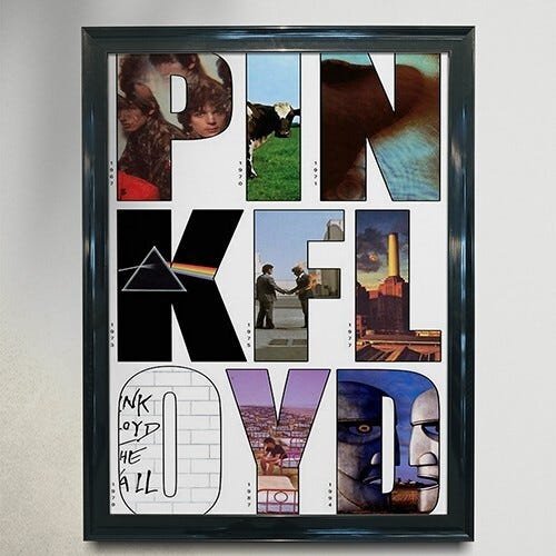 Quadro Decorativo Musica Pinkfloyd - PVC 2mm 40x60 - 1