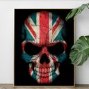 Ver imagem 1 de Quadro Decorativo Geek e Nerd Caveira Bandeira - PVC 1mm 30x45