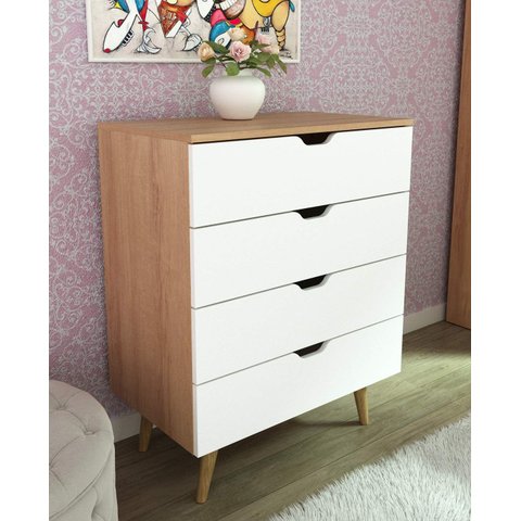 Cômoda 68x92,5cm com 4 Gavetas e Pé Cônico Cm8026 Tecnomobili
