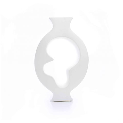 Vaso Decorativo em Cerâmica Vasado Branco 29x19cm - D’Rossi