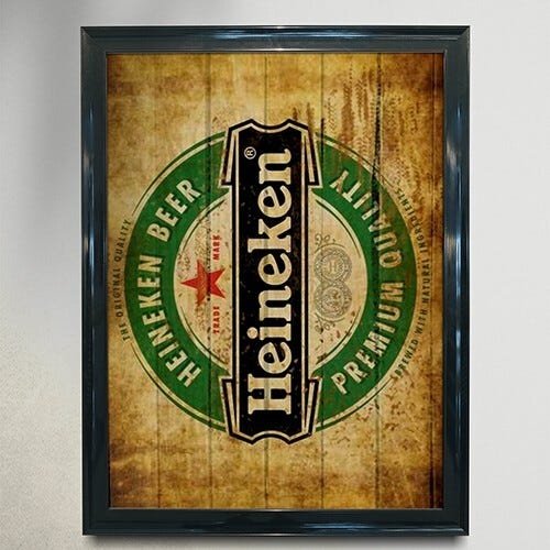 Quadro Decorativo Bar e Boteco Heineken - PVC 1mm 30x45 - 1