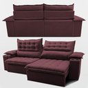 Ver imagem 7 de Sofá Retrátil e Reclinável 3,10m Molas Ensacadas Dream Velusoft Vinho Cama Inbox