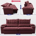 Ver imagem 3 de Sofá Retrátil e Reclinável 3,10m Molas Ensacadas Dream Velusoft Vinho Cama Inbox