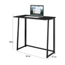 Ver imagem 4 de Mesa Dobrável para Estudo e Trabalho Compacta e sem Montagem Preto