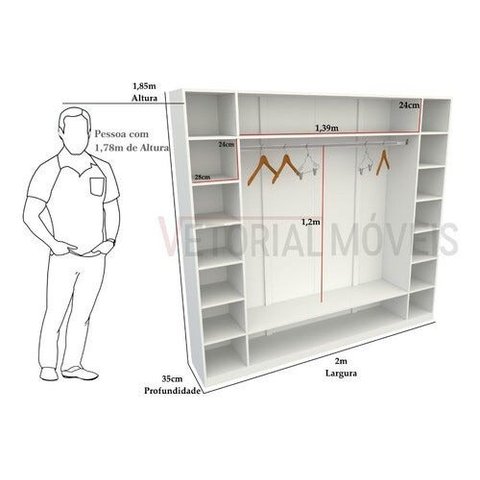 Armário Colmeia Cabideiro M16 100%mdf (closet Roupas ) - Branco