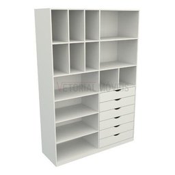 Armário Arara Gaveta Samara M10 100% Mdf (closet / Colmeia) - Branco - 1