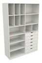 Ver imagem 1 de Armário Arara Gaveta Samara M10 100% Mdf (closet / Colmeia) - Branco