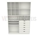 Ver imagem 4 de Armário Arara Gaveta Samara M11 100% Mdf (closet / Colmeia) - Branco