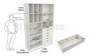 Ver imagem 1 de Armário Arara Gaveta Samara M11 100% Mdf (closet / Colmeia) - Branco