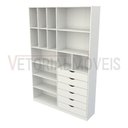 Ver imagem 2 de Armário Arara Gaveta Samara M11 100% Mdf (closet / Colmeia) - Branco
