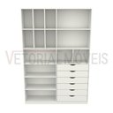 Ver imagem 3 de Armário Arara Gaveta Samara M11 100% Mdf (closet / Colmeia) - Branco