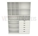 Ver imagem 3 de Armário Arara Gaveta Samara M11 100% Mdf (closet / Colmeia) - Branco
