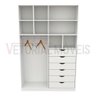 Armário Arara Gaveta Samara M2 100% Mdf Colmeia Closet Loja - Branco - 3