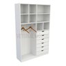 Armário Arara Gaveta Samara M2 100% Mdf Colmeia Closet Loja - Branco - 2