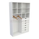 Ver imagem 2 de Armário Arara Gaveta Samara M2 100% Mdf Colmeia Closet Loja - Branco
