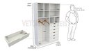 Ver imagem 1 de Armário Arara Gaveta Samara M2 100% Mdf Colmeia Closet Loja - Branco