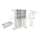 Ver imagem 1 de Armário Arara Gaveta Samara M2 100% Mdf Colmeia Closet Loja - Branco