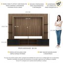 Ver imagem 3 de Estante com Suporte para TV até 65" Multimóveis Oslo FG3386 Madeirada/Preta