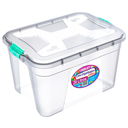 Ver imagem 1 de Caixa Organizadora Multiuso Livro Brinquedo Empilhável Transparente 20 Litros Casa Escritório