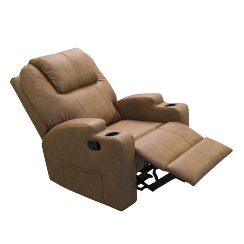 Poltrona do Papai Reclinável Corano Premium Terracota Premium Porta Copos Sala