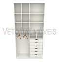 Ver imagem 3 de Armário Arara Gaveta Samara M5 100% Mdf Closet Lojas Colmeia - Branco